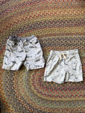 Kids Shark Print Grey Summer Shorts size 4T